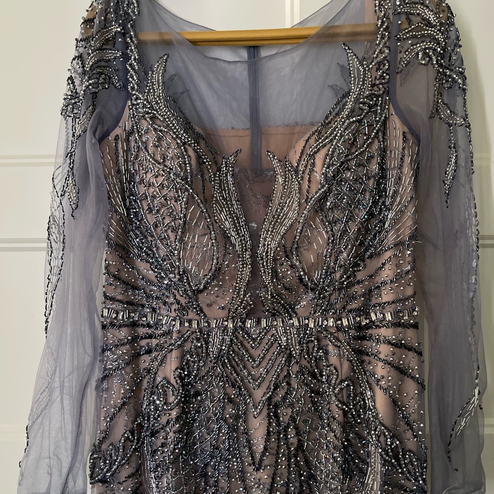 Terani Couture Long Sleeve Beaded Formal Dress - Picture 6 of 8